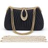 Pahajim Donna Borsa Clutch da Sera Elegante Glitter Pochette Cerimonia con Strass Borsetta Brillantinata per Matrimonio Balli Feste (Nero)