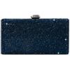 Boutique De FGG Eleganti borse da sera in cristallo per donne, scatola formale, pochette per matrimoni, borse con strass, Blu mare, S