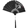 HEANUJJ Ventaglio Pieghevole in Seta Nero Stile Tradizionale Cinese, Facile da Trasportare e Conservare, Ventaglio Elegante per Matrimoni e Decorazioni Vintage