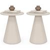 IDMarket - Set di 2 tavolini rotondi per divano, comodini Eleonore, 40 cm, in metallo, colore: Beige