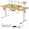 FLEXISPOT 140x80 cm Scrivania Regolabile in Altezza con Doppio Motore, Piano Unico e Pannello di Controllo con Funzione Memoria, Standing Desk Scrivania Elettrica Motorizzata Scrivania