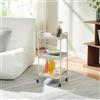 [en.casa] Carrello di Servizio Portaoggetti a 3 Livelli Carrello Portatutto Multiuso a 3 Ripiani e Rotelle per Cucina Sala Bagno 67 x 33 x 31 cm in Acciaio - Grigio