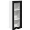 Roanoer Armadietto da cucina sospeso nero effetto rovere, 40 x 31 x 100 cm, moderno mobile da cucina da parete in legno composito di legno, armadio da parete con anta per riporre oggetti e