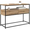 vidaXL Tavolo consolle Rovere artigianale 100 x 40 x 75 cm, Tavolo Consolle Moderno, Resistente per Ingresso, Stretto in Legno, Stile Per La Mostra, Superficie Minimalista
