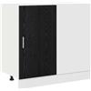 Roanoer Mobiletto angolare da cucina con 1 anta, effetto rovere nero, moderno, in legno, 86 x 46 x 81,5 cm