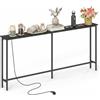 Liink1Ga Tavolo Consolle per Ingresso con Presa L 180 cm Effetto Marmo&Nero/1 Pezzo