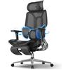 Hbada E3 Air Sedia Ufficio e Scrivania Ergonomica, con Supporto Lombare Dinamico a 3 Zone, Testiera Regolabile 3D, Braccioli Regolabili 3D, Nero con Poggiapiedi