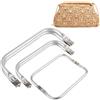 GLQ 3 Pezzi Chiusura Borsa Uncinetto16cm 20cm 22cm,Chiusura per Borsa Clic Clac, Borsa A Forma di U Manico Interno Bacio, Chiusura A Chiusura Telaio Borsa in Alluminio, per Progetti DIY