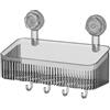 kesurpae Ventosa multiuso per doccia progettata per durare nel tempo, offre una soluzione compatta per riporre oggetti in doccia e in cucina, cestino portaoggetti per bagno, Grigio, 30x10.8x22 cm