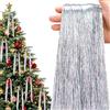 AUGSUN 6000 fili di ghiaccioli di Natale Tinsel in argento laser, 50 cm, lucidi, vintage, frangia, ghiaccioli per albero di Natale, decorazioni da appendere per la casa, Natale, vacanze, matrimoni