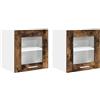 Roanoer Set di 2 armadietti sospesi in rovere affumicato, moderni pensili da cucina in legno con anta, per cucina e sala da pranzo, 40 x 31 x 40 cm, armadio superiore minimalista per riporre oggetti