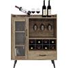 DlandHome Credenza per vino da sala da pranzo per liquori e bicchieri, supporto per conservazione del vino con ripiano per bottiglie per credenza, sala da pranzo, soggiorno, cucina