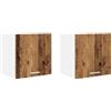Roanoer Set di 2 pensili da cucina moderni, montaggio a parete, con anta per stoviglie, materiale in legno, 40 x 31 x 40 cm, legno antico e bianco