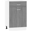 Roanoer Mobile da cucina con cassetto Lyon, mobile da cucina grigio Sonoma, in legno, per pentole e stoviglie, 50 x 46 x 81,5 cm, design moderno da cucina