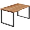 LAMO Manufaktur da pranzo in legno massiccio, con bordo dell'albero 100x80x76 cm (AxBxH), Modern, Scuro/nero, LUB-01-A-004-9005M
