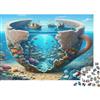 MXVCTJQH Tazza Caffè Tema Oceano Puzzle 1000 Pezzi Carta per Adulti Fantasia Mondo Sottomarino Gioco di Puzzle 1000 Pezzi Relax Decorazione Famiglia Regalo 38x26cm/1000pcs