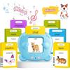 AHJ Schede Flash Cards Parlanti (Francese e Inglese), Giocattoli di Apprendimento per Bambini dai Anni, Educativi Prescolari da Ascoltare e Imparare di Base 112 Flashcard 224 Parole (Blu)