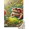 ZRHSADO Frog 1000 Componenti Carta Ecologica Toad with Rose Puzzle Familiare Livello Di Difficoltà Equilibrato Fan Dei Rompicapo Loisirs A Casa Divertente 38x26cm/1000pcs