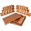 LOGOPLAY Rummy gioco in legno in scatola, 6 giocatori, gioco da tavolo di alta qualità con 6 panchine e pietre da gioco, gioco di società classico, 29 x 20 x 6,5 cm, 2 kg