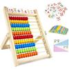 Diompirux Pallottoliere per Bambini Legno con 100 Perline Multicolori, Abaco Legno Calcolatrice, Matematica Educativo Abaco, Applicabile Giocattoli Educativi Prescolari, per Ragazzi Ragazze 3+ Anni