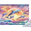 MXVCTJQH Delfini Saltellanti Puzzle 1000 Pezzi Carta per Adulti Tramonto Oceano Colorato Puzzle per Famiglia Relax Arredo Regalo 52x38cm/1000pcs