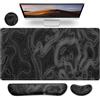Gimars 4 in 1 Tappetino Mouse XXL e Tappetino Mouse Tastiera Poggiapolsi, 800x305mm Tappetino Scrivania Grande, Mouse Pad Ergonomico Poggia Polsi per Gaming Gamer Ufficio PC Computer Mappa Topografica