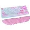 Sushret Poggiapolsi Per Tastiera Angel Wing Cloud, Supporto Per Polso In Morbida Pelle Con Memory Foam, Poggiapolsi Ergonomico Per Computer (1-Ala Rosa)