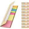 WPRO Sticky Notes - Set di 10 fogli di carta con righello integrato in plastica Rico | 5 x 25 strisce adesive a forma di freccia e 2 x 25 fogli adesivi grandi, multicolore, autoadesivi, scrivibili, Sticky