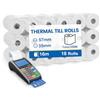 Bafumiu (18 Rotoli) Rotolini Cassa 57mm Termici - Carta Termica 57mm x 12mm x 16m, carta in rotolo per stampa Compatibile con la maggior parte dei calcolatori e registratori di cassa - Rotoli Cassa