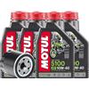Generico Kit Tagliando OLIO 5100 10W-40, 4L Olio Motore 4T + Filtro Olio, compatibile con Benelli 502 TRK X compatibile con MOTUL