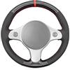 MEWANT Coprivolante Su Misura da Cucire per Alfa Romeo | Alfa Romeo lucida Fibra di Carbonio Traspirante Per Volanti Riscaldati Resistente