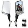 APEBAZY Universale Specchietti Moto Omologati E4 Alluminio chrome | Specchietto Retrovisore Moto Omologati E4