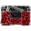 Generico Kit Di 190 Bulloni Per Carenatura Per TDM 850 900/A TMAX 500/530 SX/DX SRV250 SRX 400 600 TDR250 Kit Di Bulloni, Viti E Dadi Viti Bulloni Dadi Fissaggio Moto(ROSSO)
