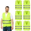 ROTKUSZ 6 Pezzi Gilet di Sicurezza, Giubbotto di Sicurezza Riflettente, Giubbotto Catarifrangente Auto, Gilet di Sicurezza ad Alta visibilità, Gilet Catarifrangente