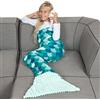 Kanguru Coperta coda da sirena, soffice coperta in pile la Sirenetta, plaid divano o sacco a pelo bambini, taglia bimbi, Lunga 135cm, idea per regalo donna, regalo compleanno, gadget sirenetta