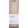 DONAU HOME - Set di 4 candele lunghe a coste, 30 x 2,25 cm, senza profumo, per decorare il soggiorno, il bagno, 10 ore di durata
