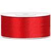 Decoraparty Nastro in Doppio Raso da 2,5 cm Rosso, Bobina Rotolo Spessore da 25 mt Nastro per Matrimonio Battesimo Natale Capodanno Idea Regalo Bomboniera (DPA47020A)
