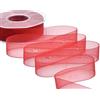 Furlanis - Velo Organza, Nastro Decorativo, Tessuto Italiano - Rosso, 25 mm x 50 m