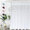 UFRIDAY Tenda da doccia in tessuto bianco per bagno, 182,9 x 190,5 cm, idrorepellente e lavabile in lavatrice, 182,9 x 190,5 cm, bianco