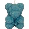 Cereria Di Giorgio - Candela a forma di Orsetto con Petali - Colore Dusty Blu - Lunghezza 8 cm Altezza 10 cm - Idea Regalo San Valentino - Artigianale
