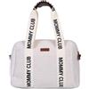 CHILDHOME Borsa Fasciatoio Neonato - Mommy Bag con Materassino Incluso, Numerosi Scomparti, Ganci Passeggino, Tracolla Regolabile, Pelle Vegana, 22L - Mommy Club Signature, Teddy White