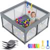 Dripex Box per bambini con tappetino integrato, box sicuro per bambini (grigio chiaro)
