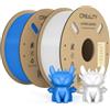 Creality Hyper PLA Filament Bianco+Blu 2KG, Filamento Per Stampanti 3D per La Stampa Ad Alta Velocità, Durevole e Liscio, Prestazioni Di Overhang Accuratezza Dimensionale +/-0,03mm, 2 Rotoli