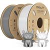 Creality Hyper PLA Filament Bianco+Grigio 2KG, Filamento Per Stampanti 3D per La Stampa Ad Alta Velocità, Durevole e Liscio, Prestazioni Di Overhang Accuratezza Dimensionale +/-0,03mm, 2 Rotoli