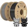Creality Hyper PLA Filament Nero+Grigio 2KG, Filamento Per Stampanti 3D per La Stampa Ad Alta Velocità, Durevole e Liscio, Prestazioni Di Overhang Accuratezza Dimensionale +/-0,03mm, 2 Rotoli