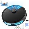 Yigars 2026 Robot Aspirapolvere Lavapavimenti con Mappatura, Navigazione Laser Aspirapolvere Fino a 5000Pa, Automatico 120 Mins, Pulizia Personalizzata,Precisione nell'Evita Ostacoli, WiFi/App/Alexa-Nero