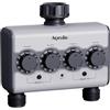 Aqualin Timer dell'acqua a doppia uscita con ingresso in ottone, timer programmabile per rubinetto per giardino con funzione di ritardo e porta sensore pioggia, sistema di irrigazione automatico per