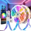 Beaeet Striscia LED 20 Metri 24V RGB, Luci LED Camera da Letto con Telecomando & App Bluetooth, Strisce LED Adesive per Interni, Plafond, Gaming, LED Strip Light Tagliabile, Luce LED RGB 5050 (2×10m)