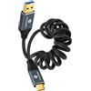Thzzhnno Cavo Spirale USB C a A 3.0, Cavo Spirale USB Tipo C a Tipo A 10Gbps Compatibile con iPhone 16 Pro Max/Plus (Estendere da 95MM a 1M)