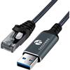 Thzzhnno Adattatore da USB a Ethernet 2M, USB 3.0 A a RJ45 Maschio, Cavi direttamente collegato alla rete Gigabit LAN, Compatibile con laptop, PC, MacBook, Switch, Windows, macOS, Linux